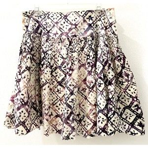 Gap Women's Size 8 Purple Cream Lined Floral Dimond Patterned Skirt